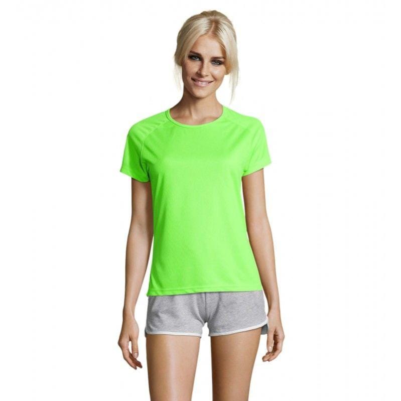 Sol s Tee shirt femme manches raglan SPORTY WOMEN Vert Fluo XL