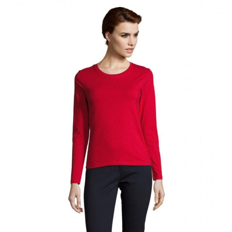 Tee shirt manche longue rouge femme shop