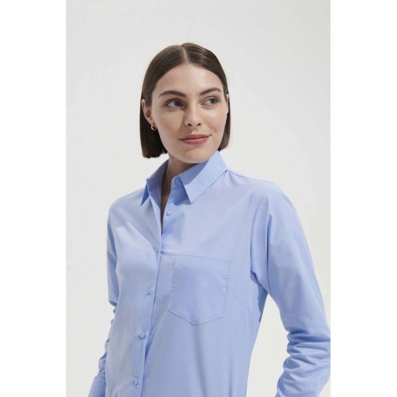 Chemise unie légère popeline manches longues - repassage facile