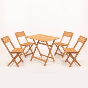 Ensemble Table et 4 chaises de bar Koumo Bois clair, Métal et