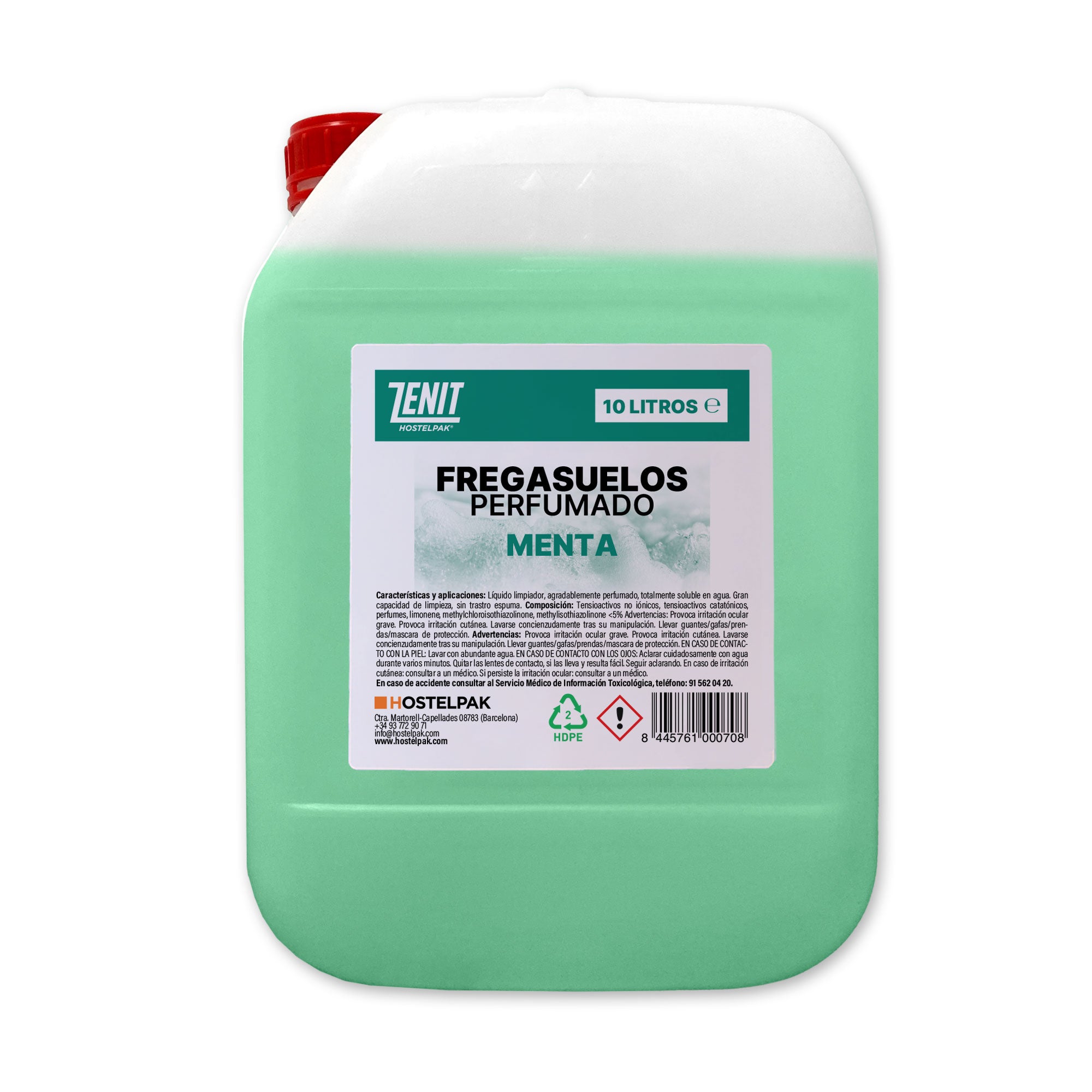 Hostelpak, 10L, Fregasuelos perfumado Menta Menta Fregasuelos  profesional, Para todo tipo de suelos, Aroma agradable y duradera