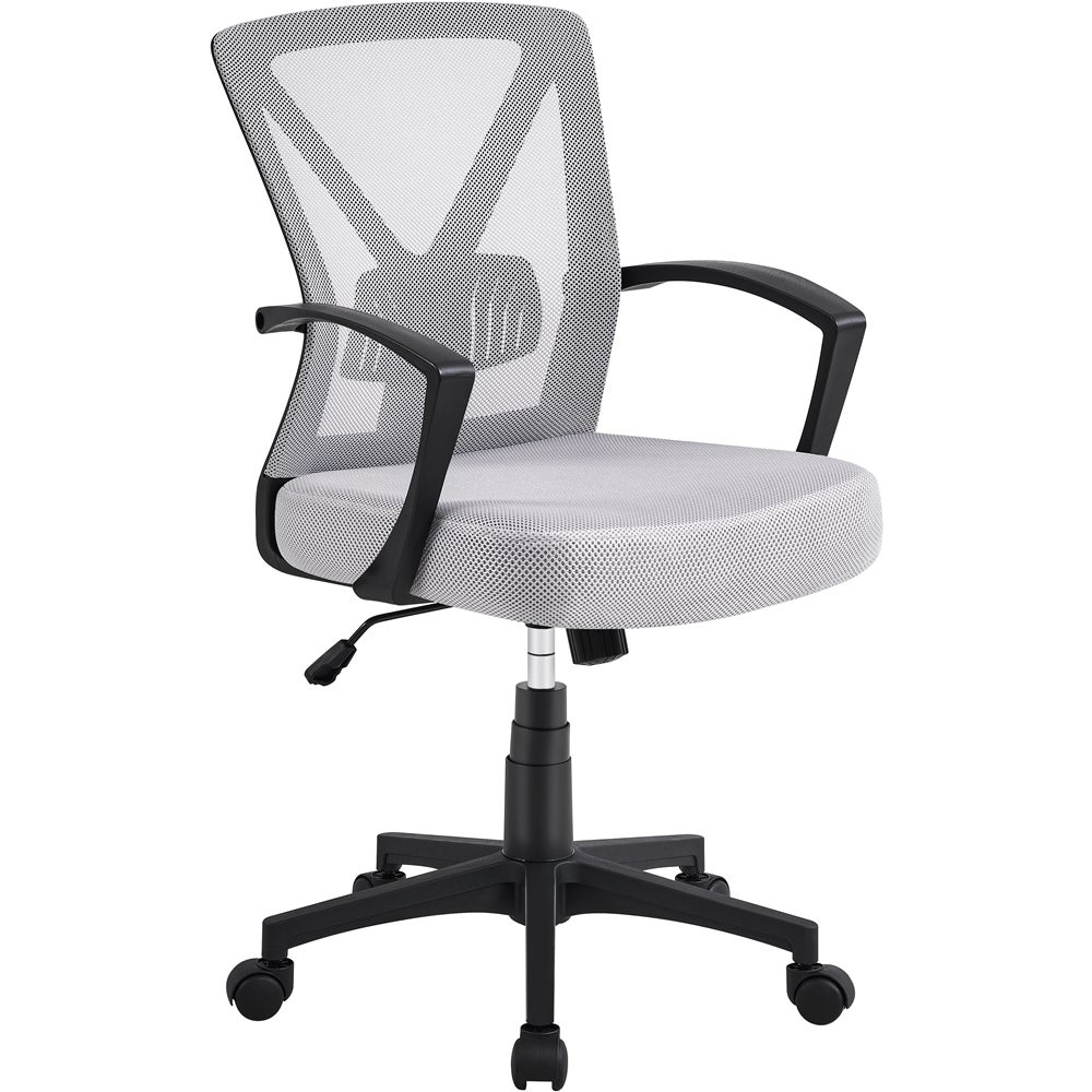 Yaheetech Chaise de Bureau Ergonomique Fauteuil Bureau Gris Clair