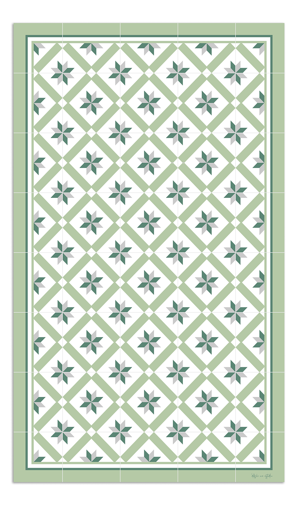 Alfombra de vinilo hidráulica 24 verde 65x200 cm pvc cocina salón comedor