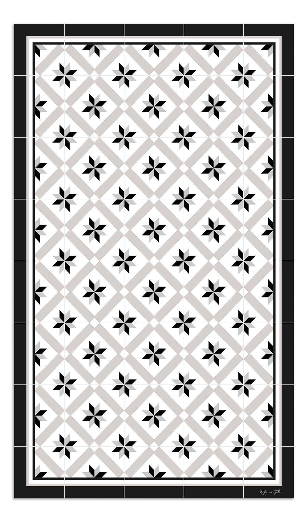 Alfombra de vinilo hidráulica 24 negra 65x300 cm pvc cocina salón comedor