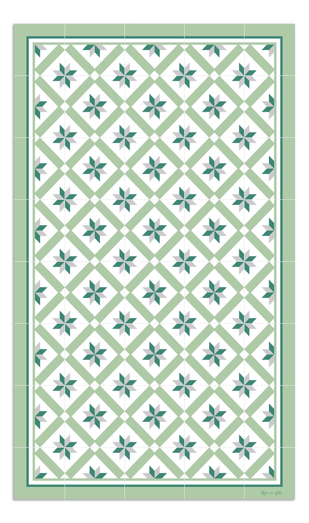 Alfombra de vinilo hidráulica 24 verde 200x200 cm pvc cocina salón comedor