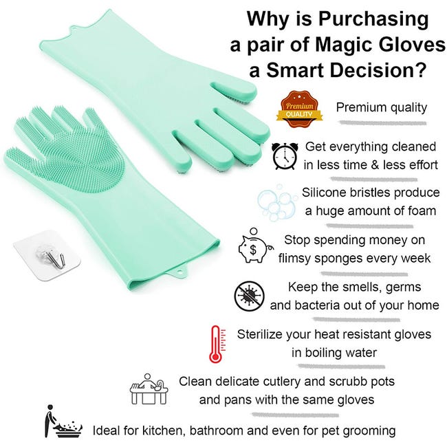 Vaisselle de cuisine évier gants sèche - linge support, réutilisable sac en  plastique sèche - linge gants de