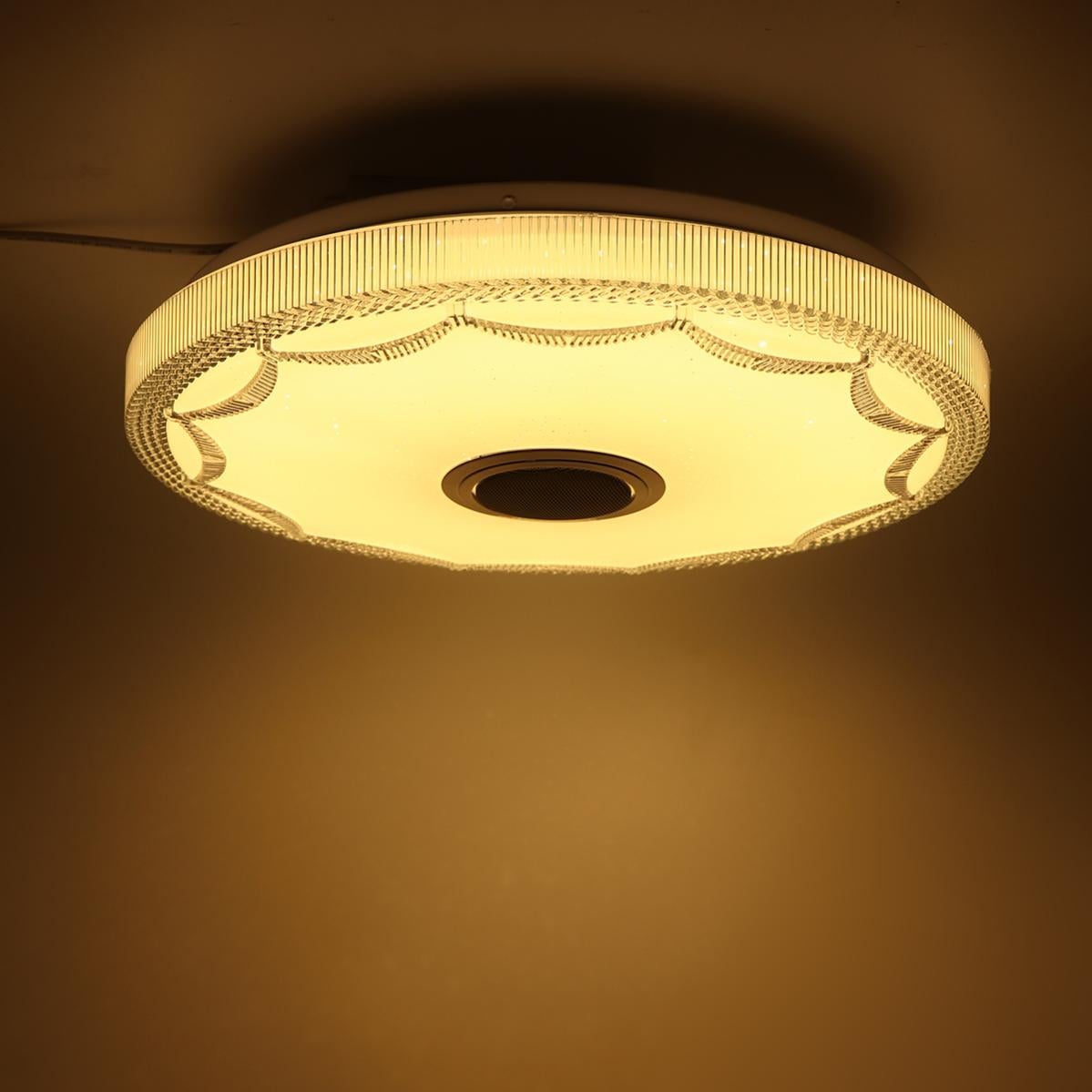 Plafoniera LED 36W Con Altoparlante Bluetooth | Lampada Da Soffitto Smart RGBW 30cm | Telecomando E Controllo APP I-Link | Luci Colorate Musica Sincronizzata | Per Camera Letto Soggiorno Cucina - copertina