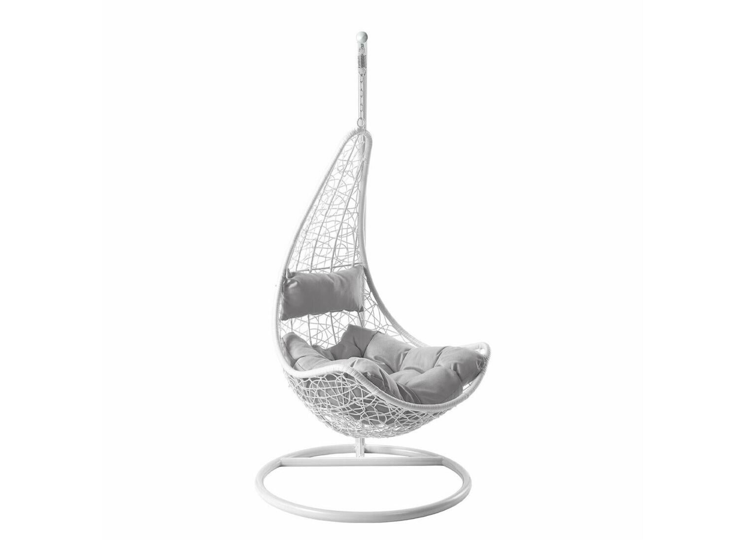 Silla hamaca colgante Miami 161, 195x95cm, Blanco, Gris, Tapiz, Metal, Plástico Leroy Merlin