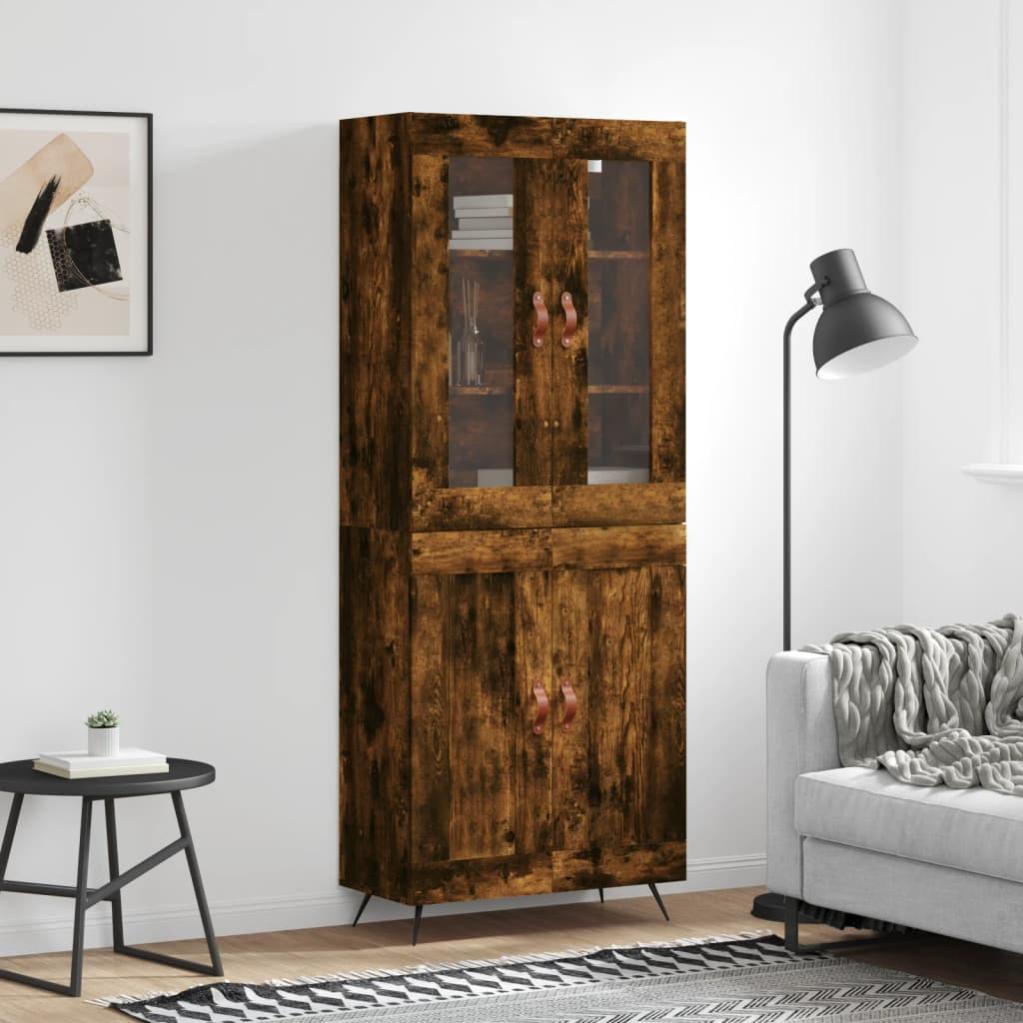 Credenza,Madia da cucina,Mobile Buffet,Armadio da Cucina Rovere Fumo 80x42,5x185 cm in Legno Multistrato CFW75694 | Leroy Merlin