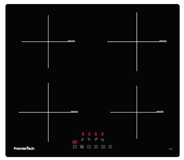 PT4I PremierTech Piano Cottura a Induzione 4 Zone Timer e Blocco sicurezza