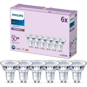 Ampoule LED GU10 Spot Blanc-chaud 50W x3 PHILIPS : le lot de 3 ampoules à  Prix Carrefour