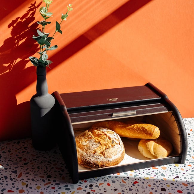 Retro Bin Panera de Mesa para Guardar Pan, Bollería, Diseño Vintage, Bread  Bin, Caja Metal, SWAN, Azul, , SWKA1014BLN