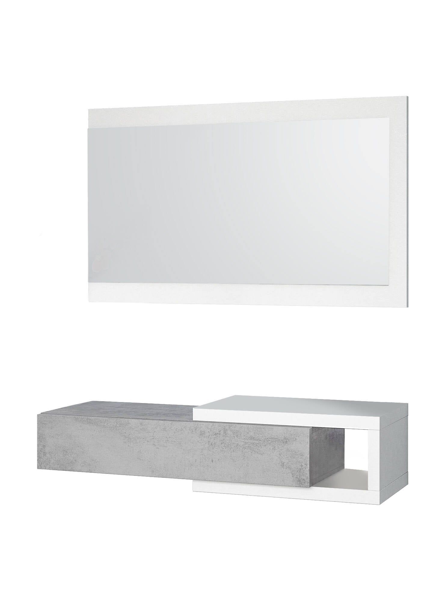 Muebles de pasillo con espejo y cajón HOMCOM 75x4x70 cm blanco_837-276V00WT