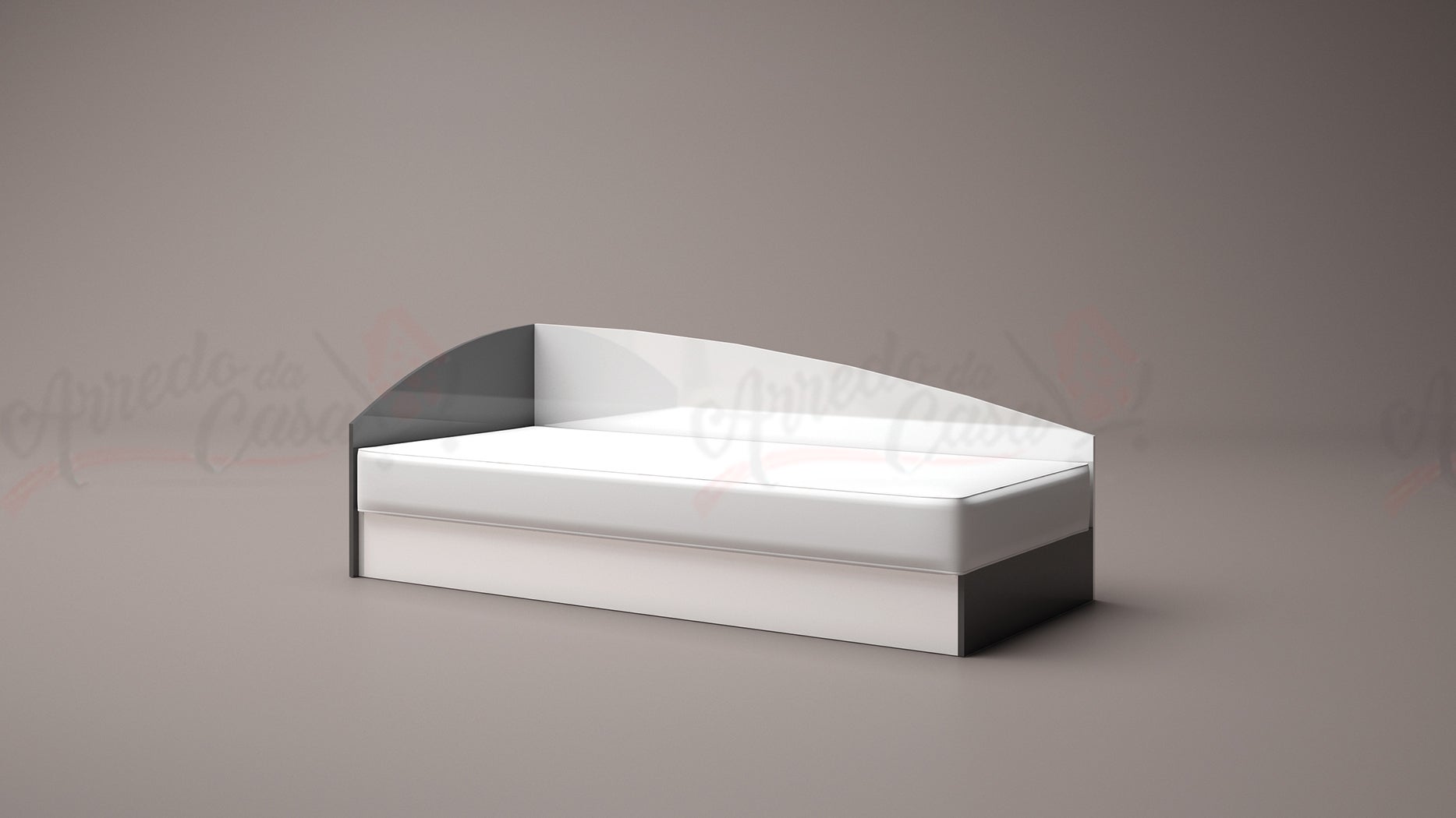 Letto Singolo Bianco Lucido, 90x190 Cm in vendita online