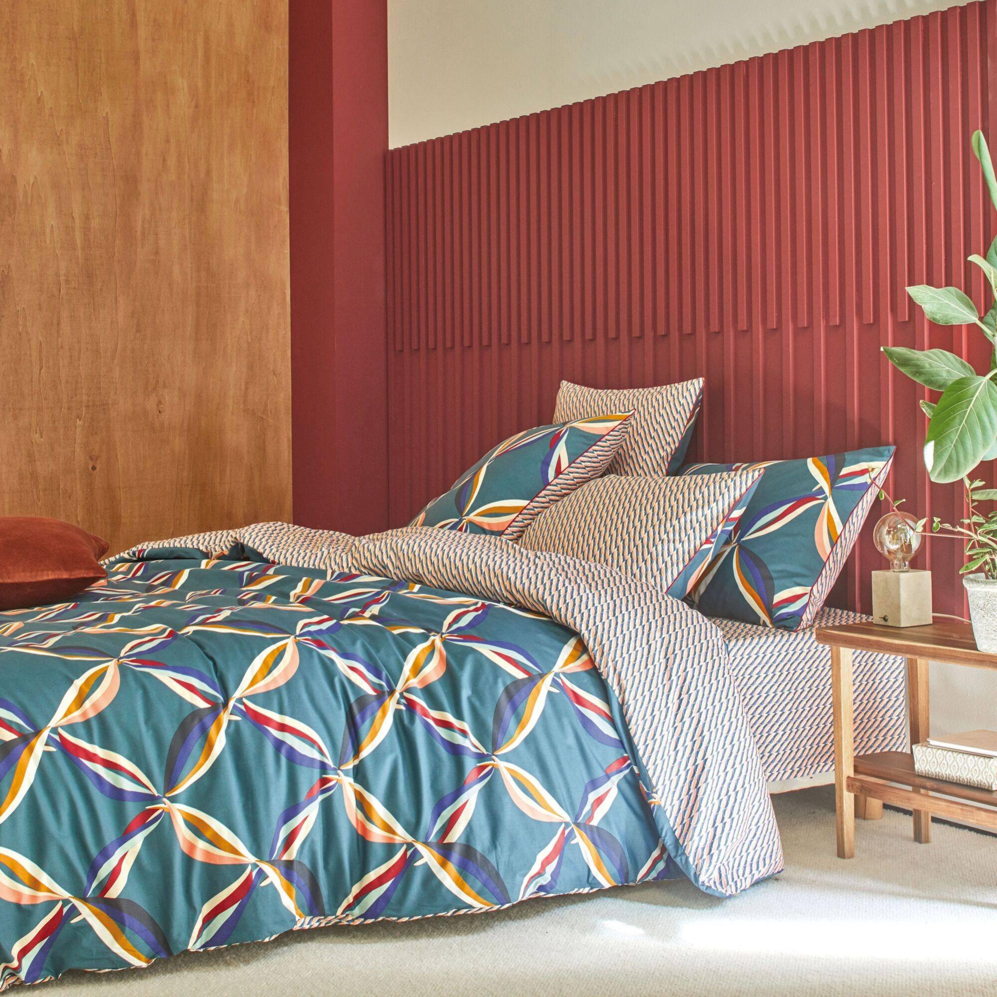 Housse De Couette 240x220cm Percale Sauge Blanc Des Vosges - Fabrication Française, Tissu Respirant - 5