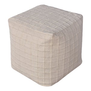 Pouf in cotone crema 50 x 50 cm KANAM