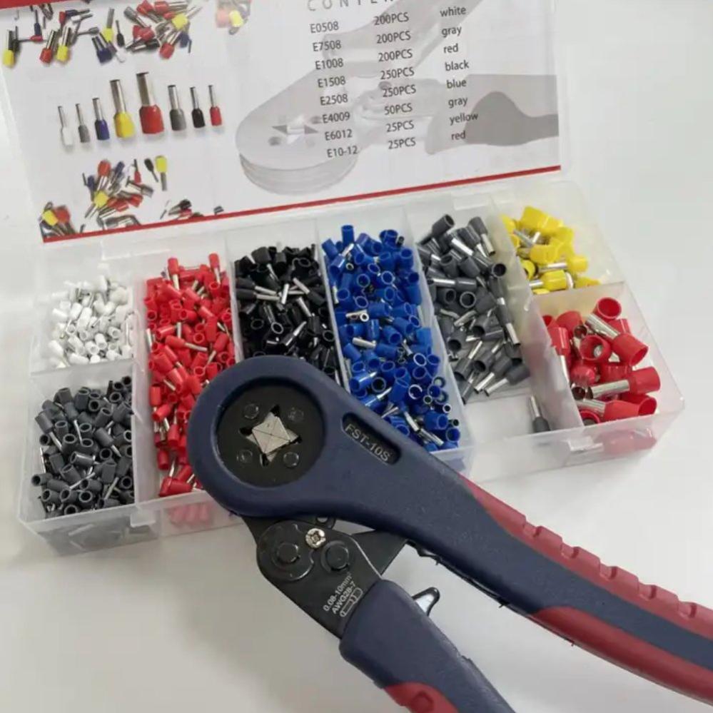 Pinza Crimpatrice Capicorda Professionale Kit Elettricista completo 1250pz - 4