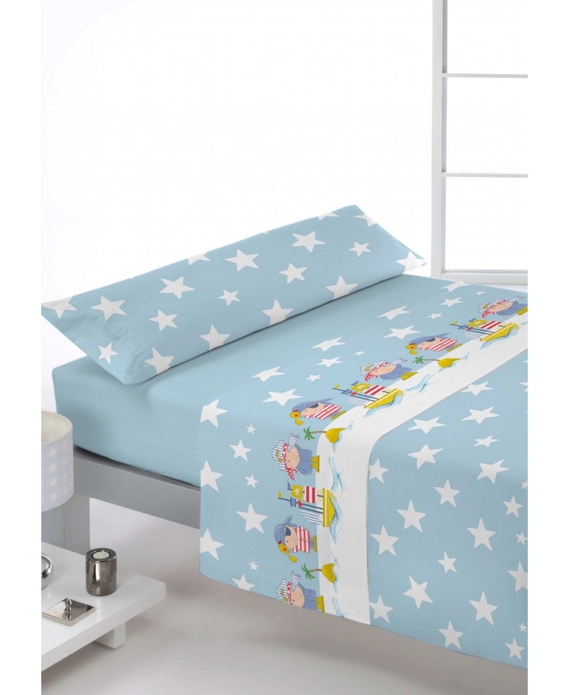 Juego de sábanas reig marti star azul 105 cm.
