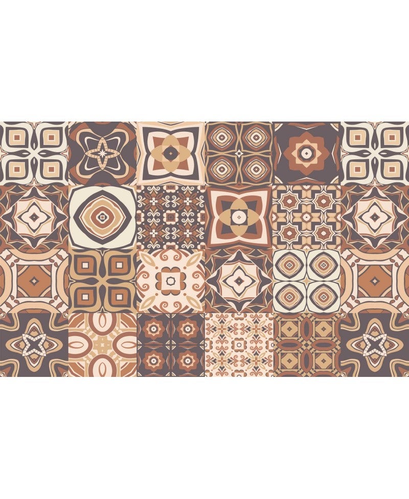 Alfombra baldosa vinilo impreso marron 055x140 cm.