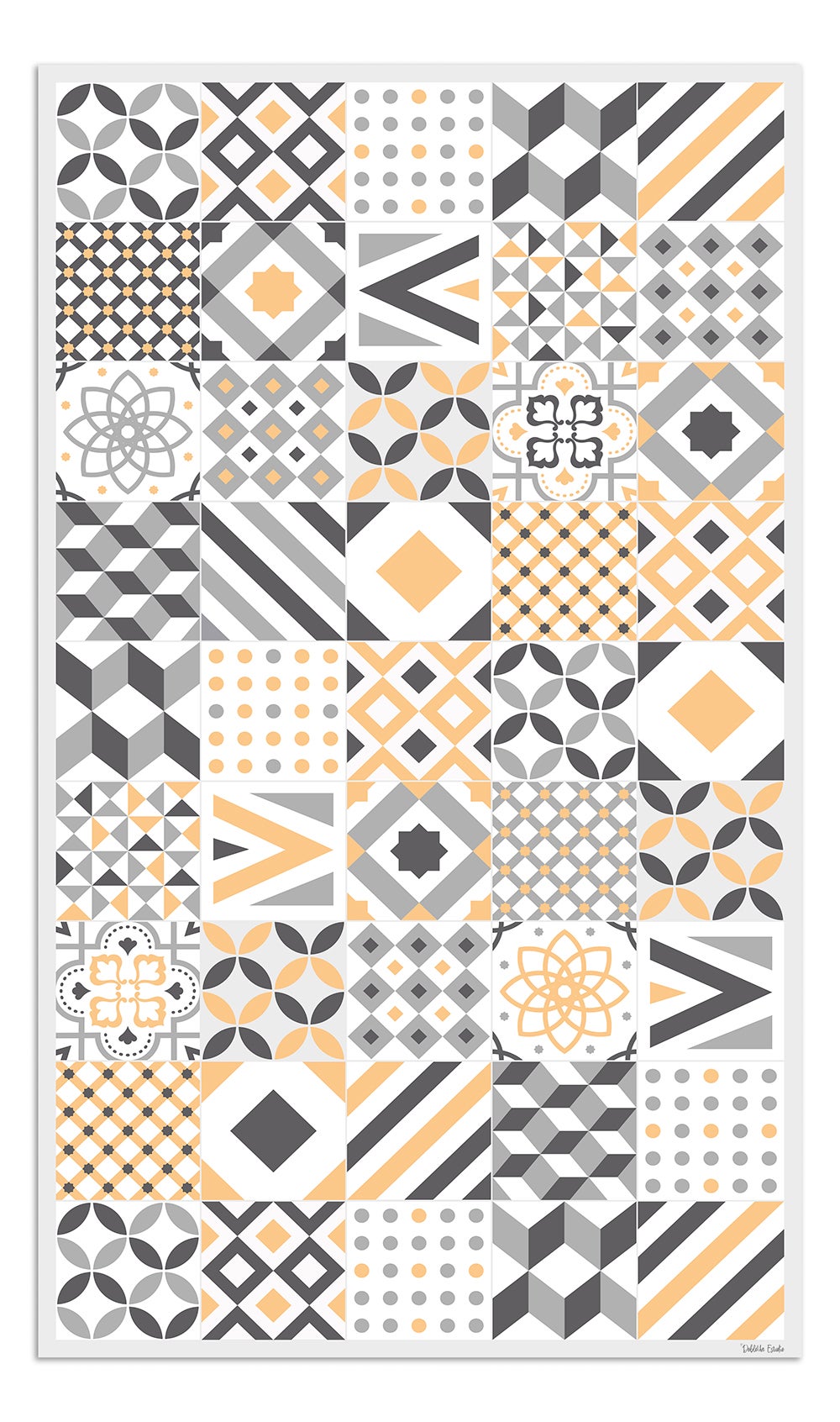 Alfombra de vinilo hidráulica 18 amarilla 300x200 cm pvc cocina salón comedor