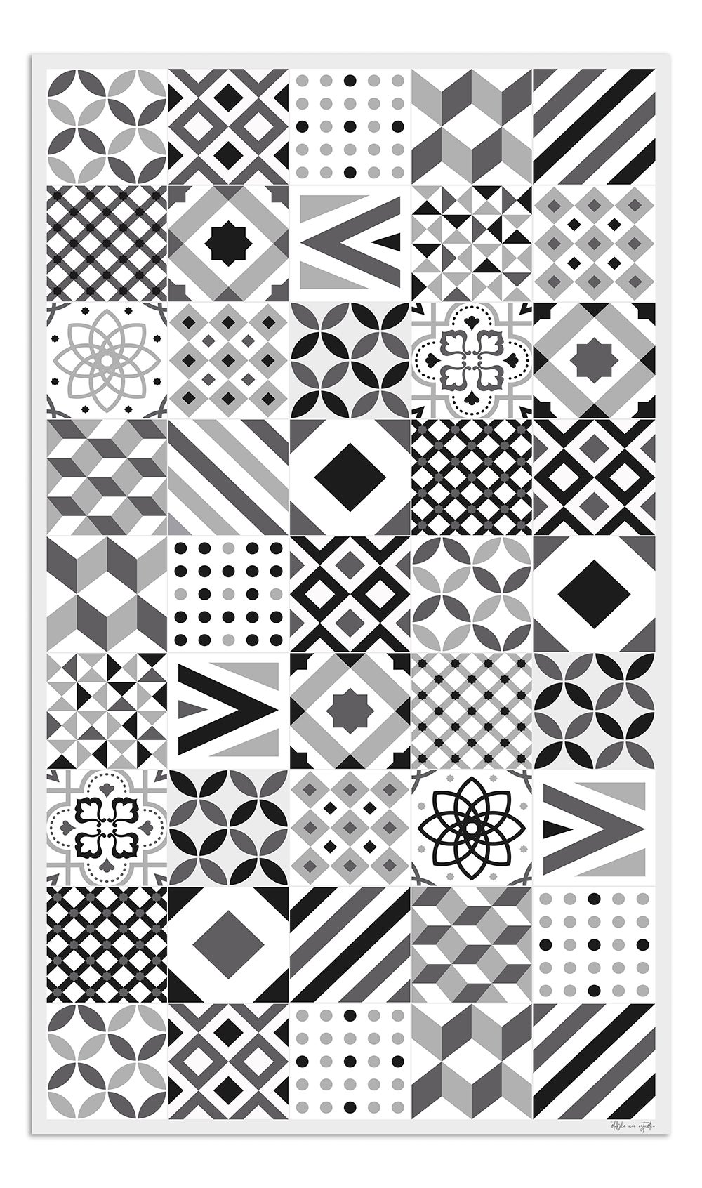 Alfombra de vinilo hidráulica 18 negra 65x80 cm pvc cocina salón comedor