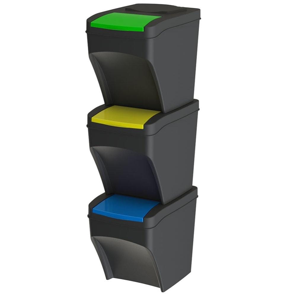 Pattumiera Differenziata Componibile Eacommerce 25 Litri - Plastica, Sistema Aggancio, Per Casa E Giardino - Foto 4