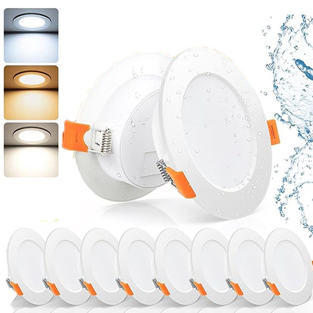 8 pièces projecteur LED encastrable à intensité variable spot encastrable  étanche salle de bain salon chambre cuisine