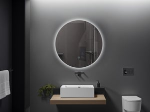 Wiesbaden Maro Miroir avec lumière LED 60cm rond noir mat - 38.4170 