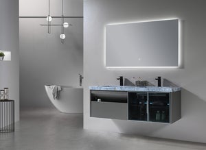 Miroir rectangulaire MIRAS 138 cm marbre gris