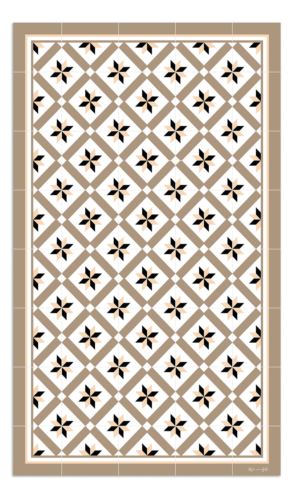 Alfombra de vinilo hidráulica 24 marrón 65x300 cm pvc cocina salón comedor