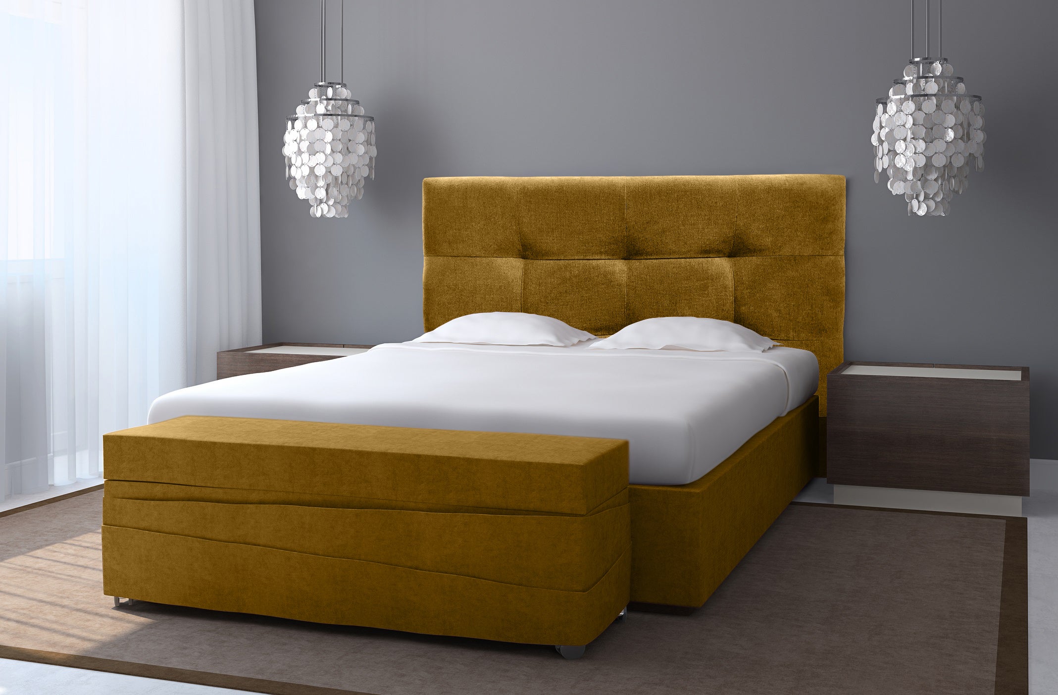 Cabecero deluxe 150*70 mostaza