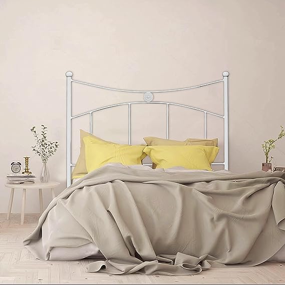 Cabecero de forja Manchego, color Blanco Cabezal para cama de 90 cm, Cama  juvenil (95 cm x 125 )