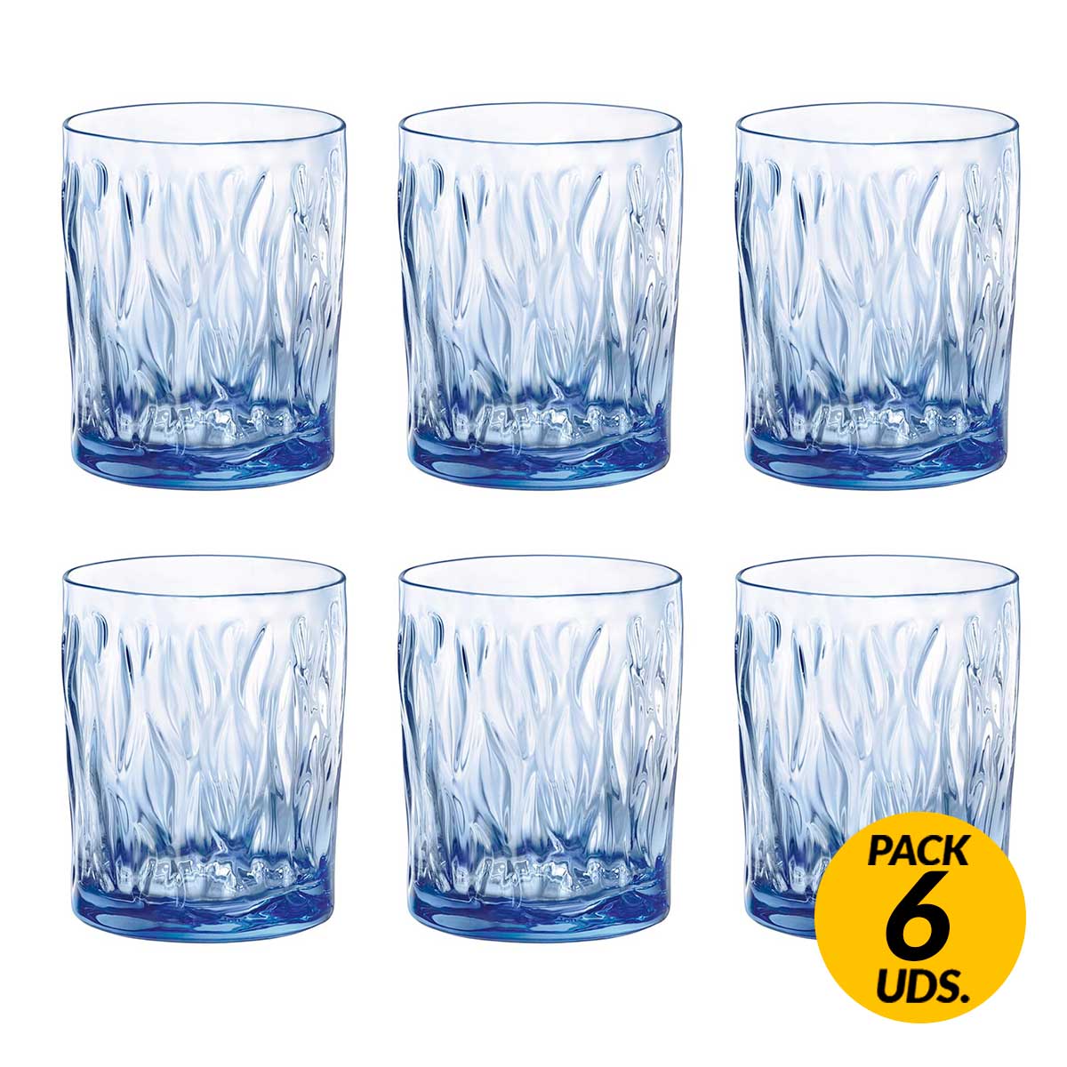 Bormioli Rocco Capri - Juego de 6 vasos de agua, 6 unidades (paquete de 1),  color morado