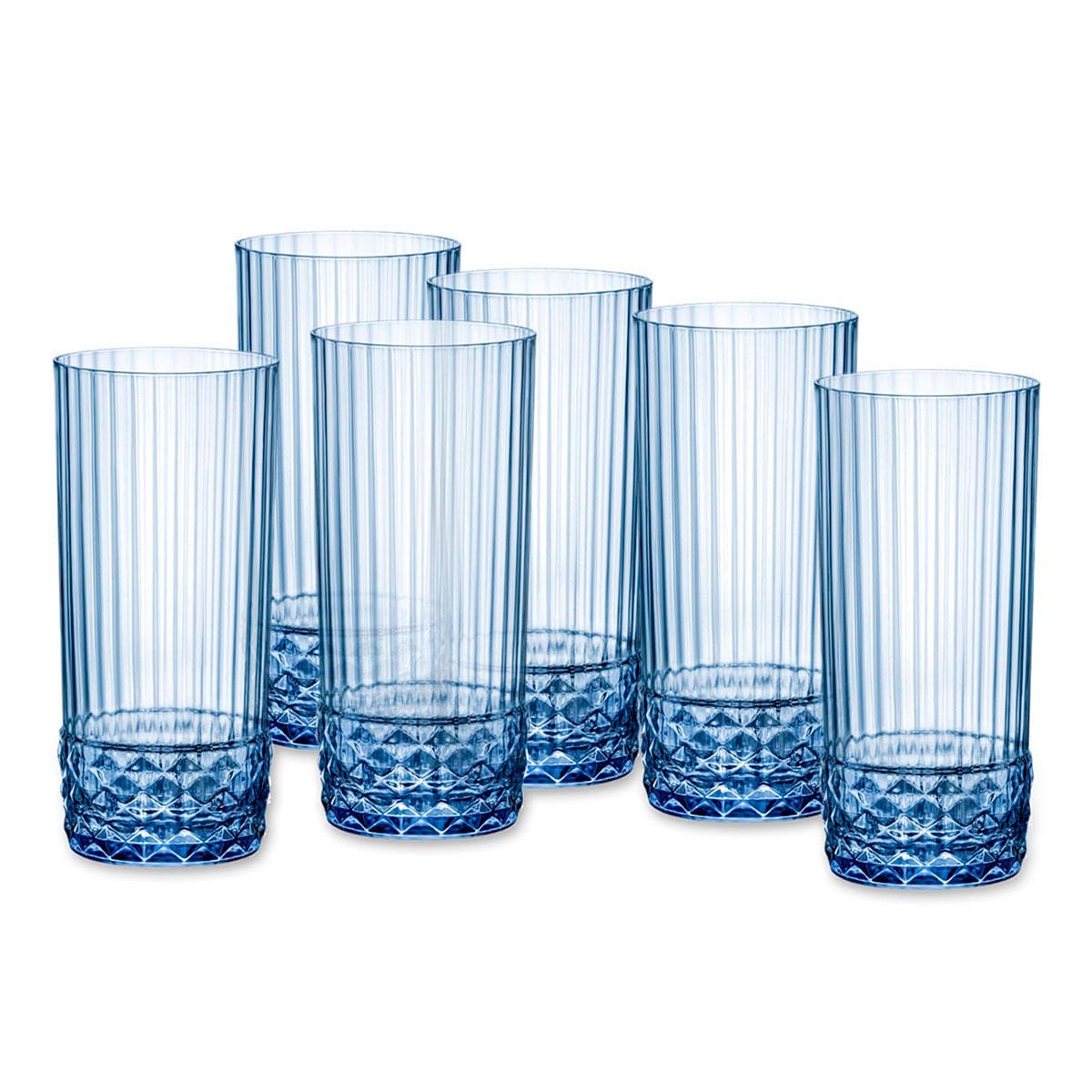 Set de Vasos Bormioli Rocco America'20s Azul 6 Unidades Vidrio (490 ml)  8004360093926 S2706183 Bormioli Rocco