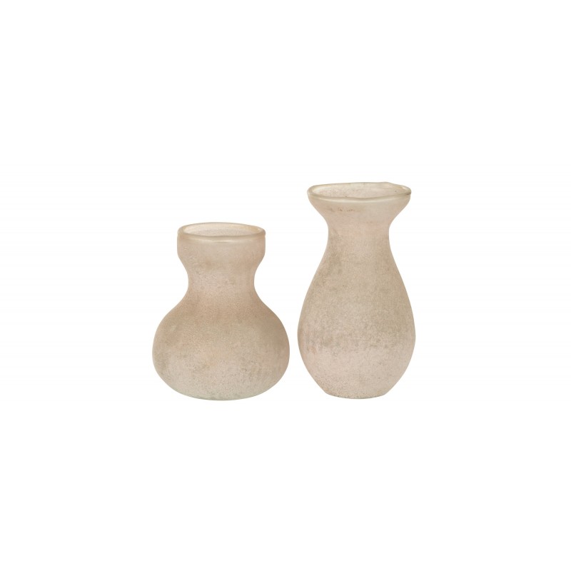 Lot de 2 vases en verre rose 7x7x13 cm Leroy Merlin