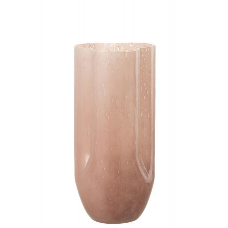 Vase en verre rose 14x14x29cm Leroy Merlin