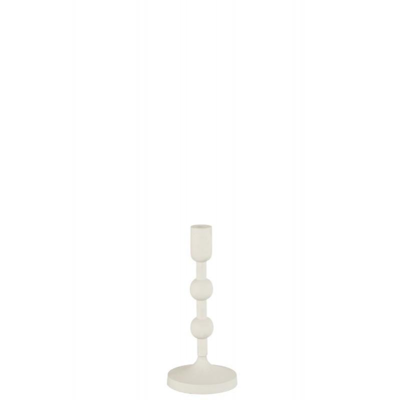 Bougeoir à Main En Métal émaillé Blanc - Chandelier Vintage