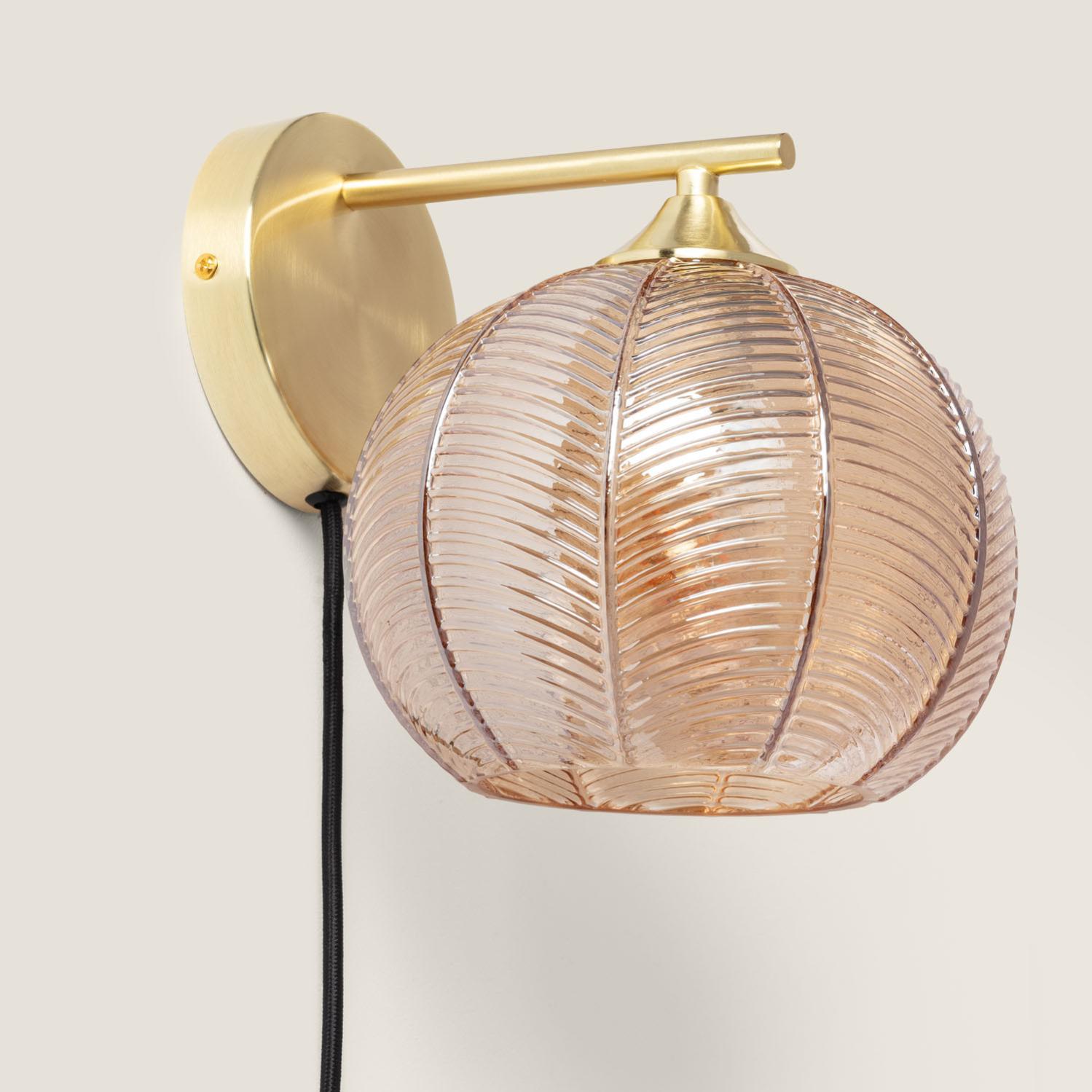 Lampe Murale Métal et Verre Klimt Ambre | Leroy Merlin
