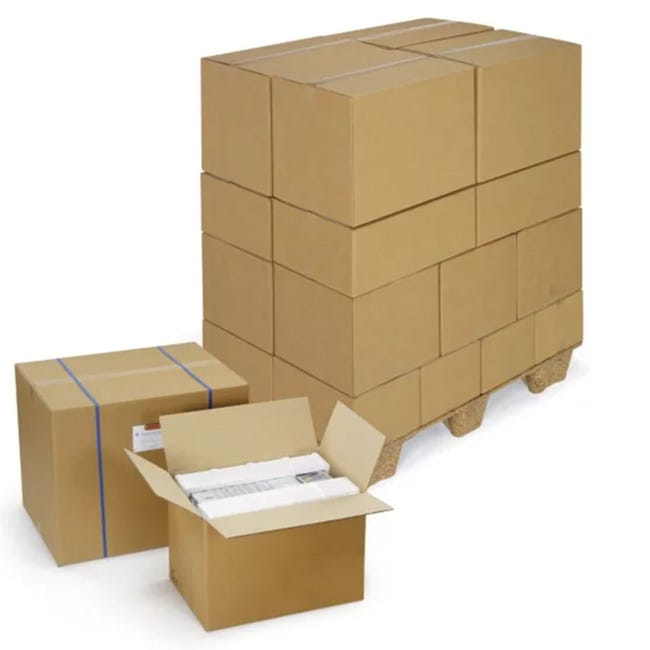 Lot de 10 cartons de déménagement double cannelure - 53 x 28 x 30