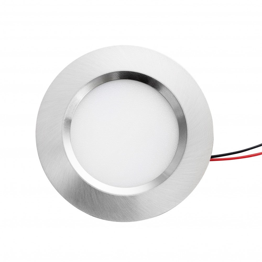 Spot LED Encastrable Compact Aluminium Brossé 3W 300lm (25W) 120°  AC220-240V - Blanc du Jour 6000K perçage 55mm