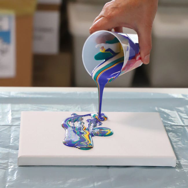 Morocolor PRIMO, colore acrilico in bottiglia, 5 colori acrilici da 100ml,  colori acrilici per dipingere tecnica Pouring, tempere acriliche permanenti