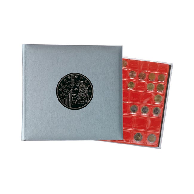 Classeur numismatique pour pièces - 24,5 x 25 cm - Gris