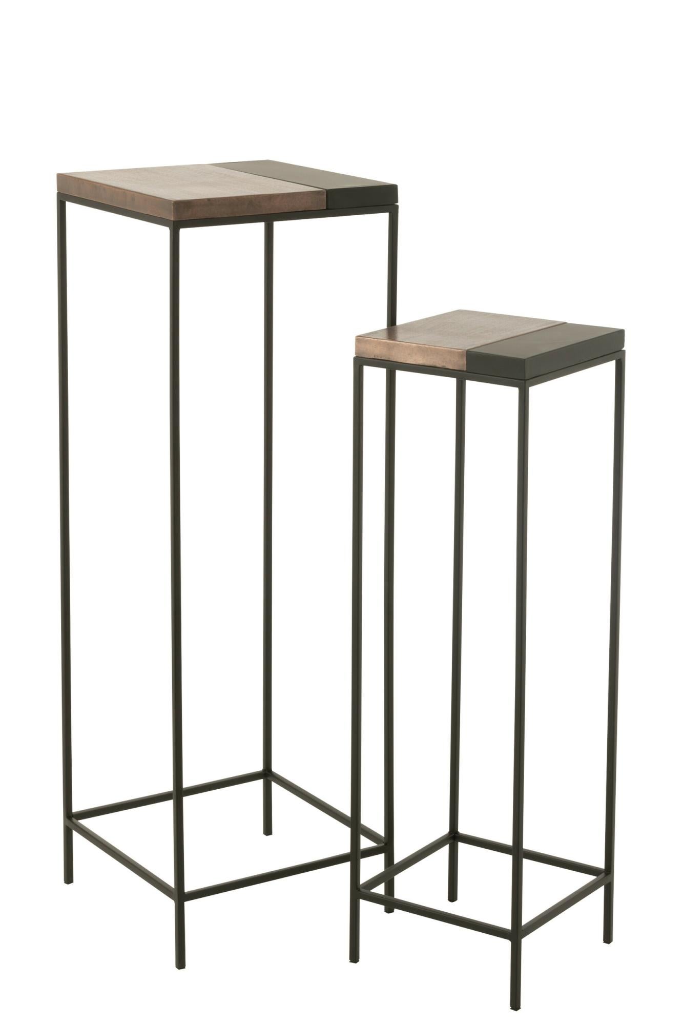 Set De 2 Tables Gigognes En Métal Noir | Maison Et Styles