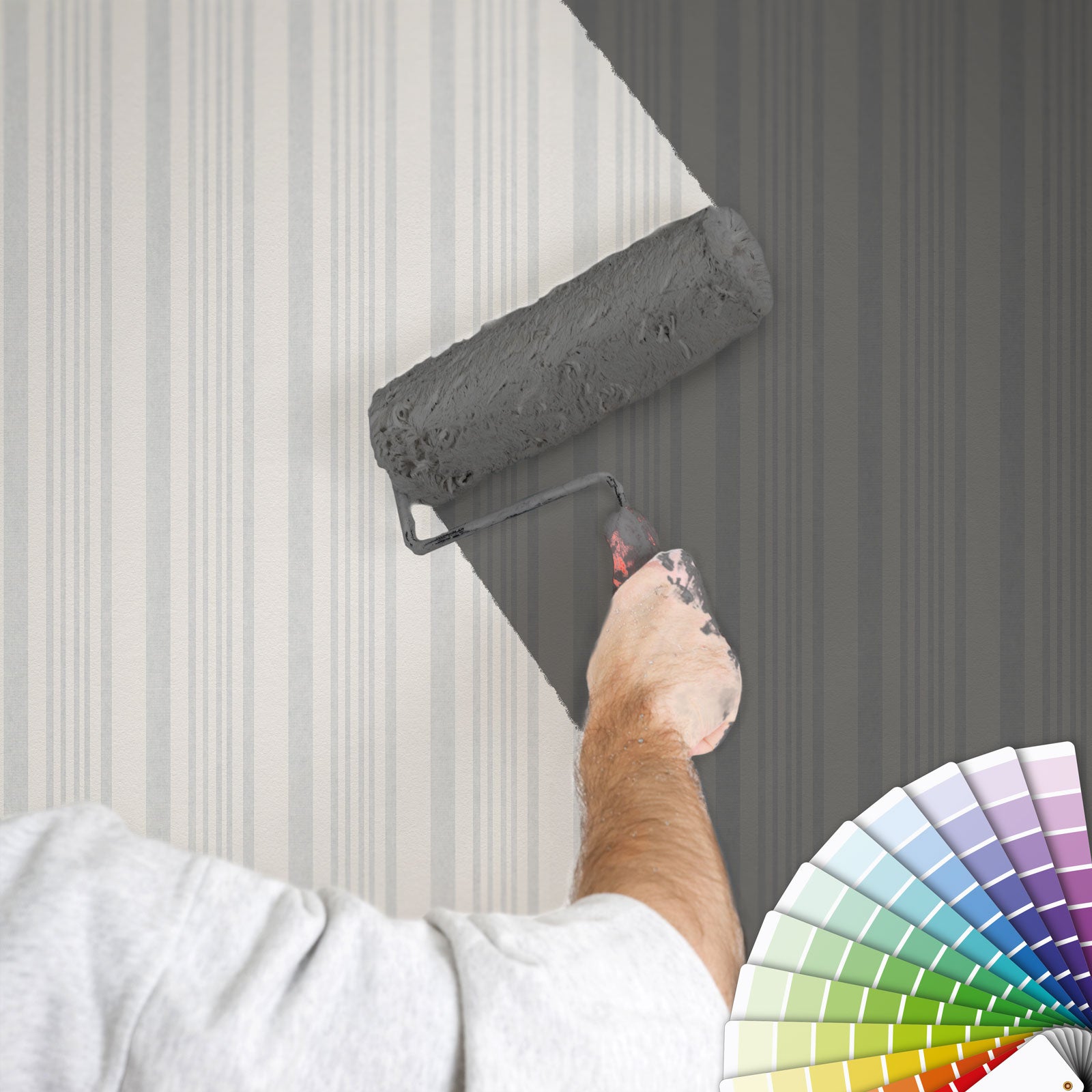 Papel pintado vinílico para sala de estar, dormitorio papel pintado creativo con rayas elegante papel pintado pintable estilo retro