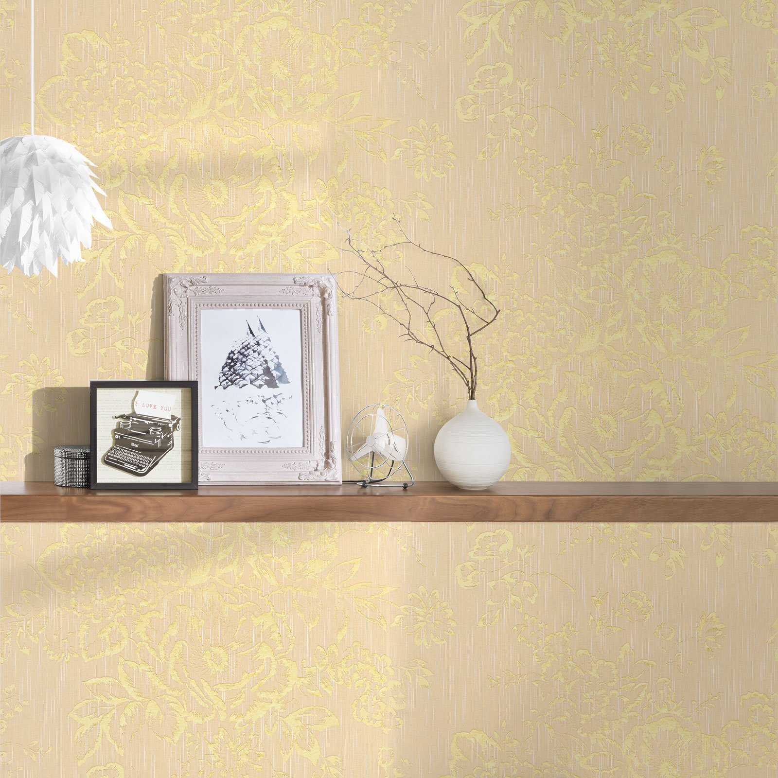 Papel pintado floral marrón claro y amarillo papel pintado decorativo con relieve realista papel pintado vinílico con textura