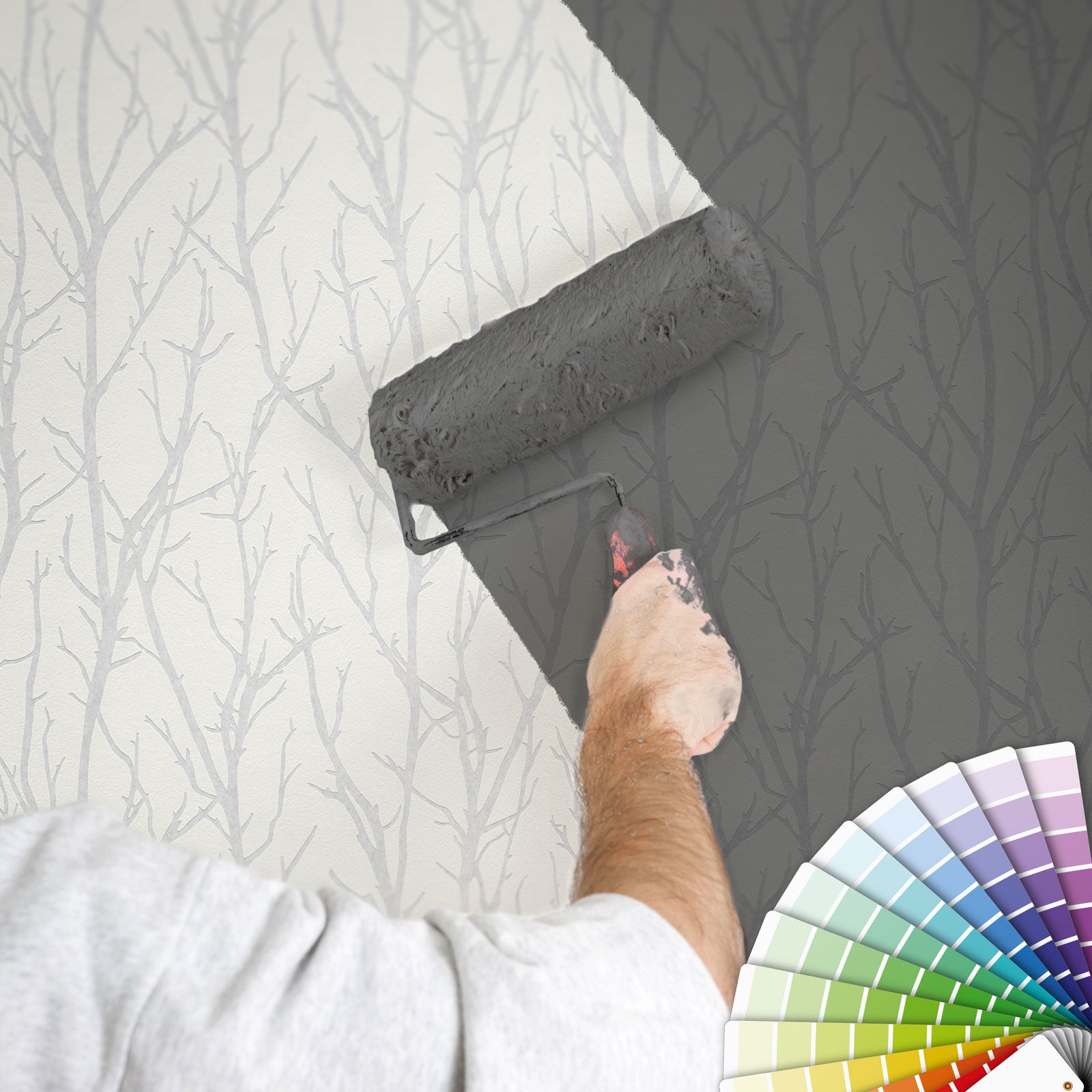 Papel pintado hojas y árboles estilo elegante papel pintado pintable para interior moderno papel pintado creativo
