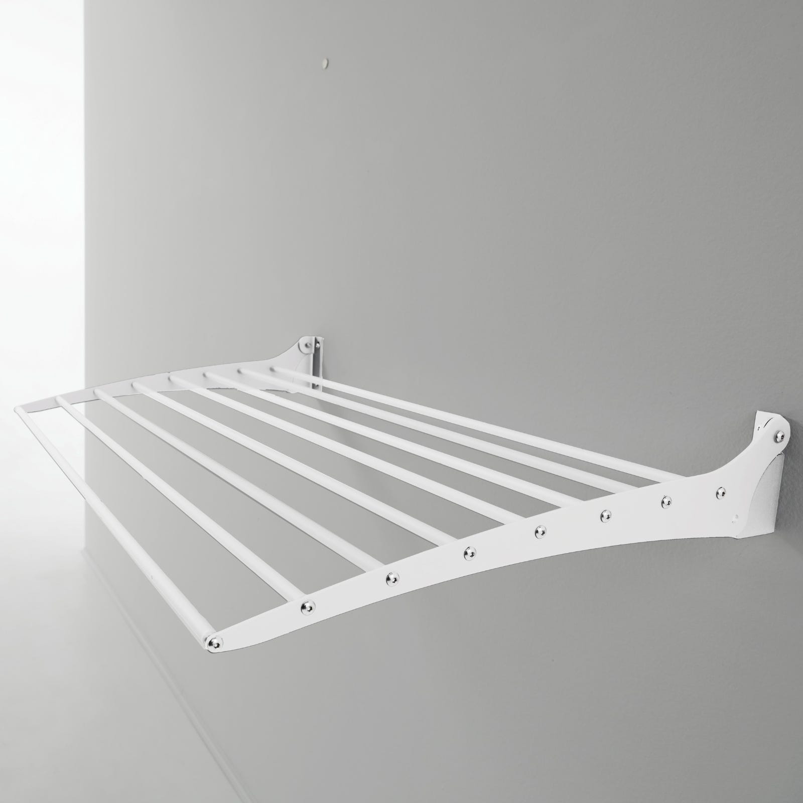 Tendedero de pared, tendedero para balcón, Foxydry Fold Blanco 60x50x10 cm