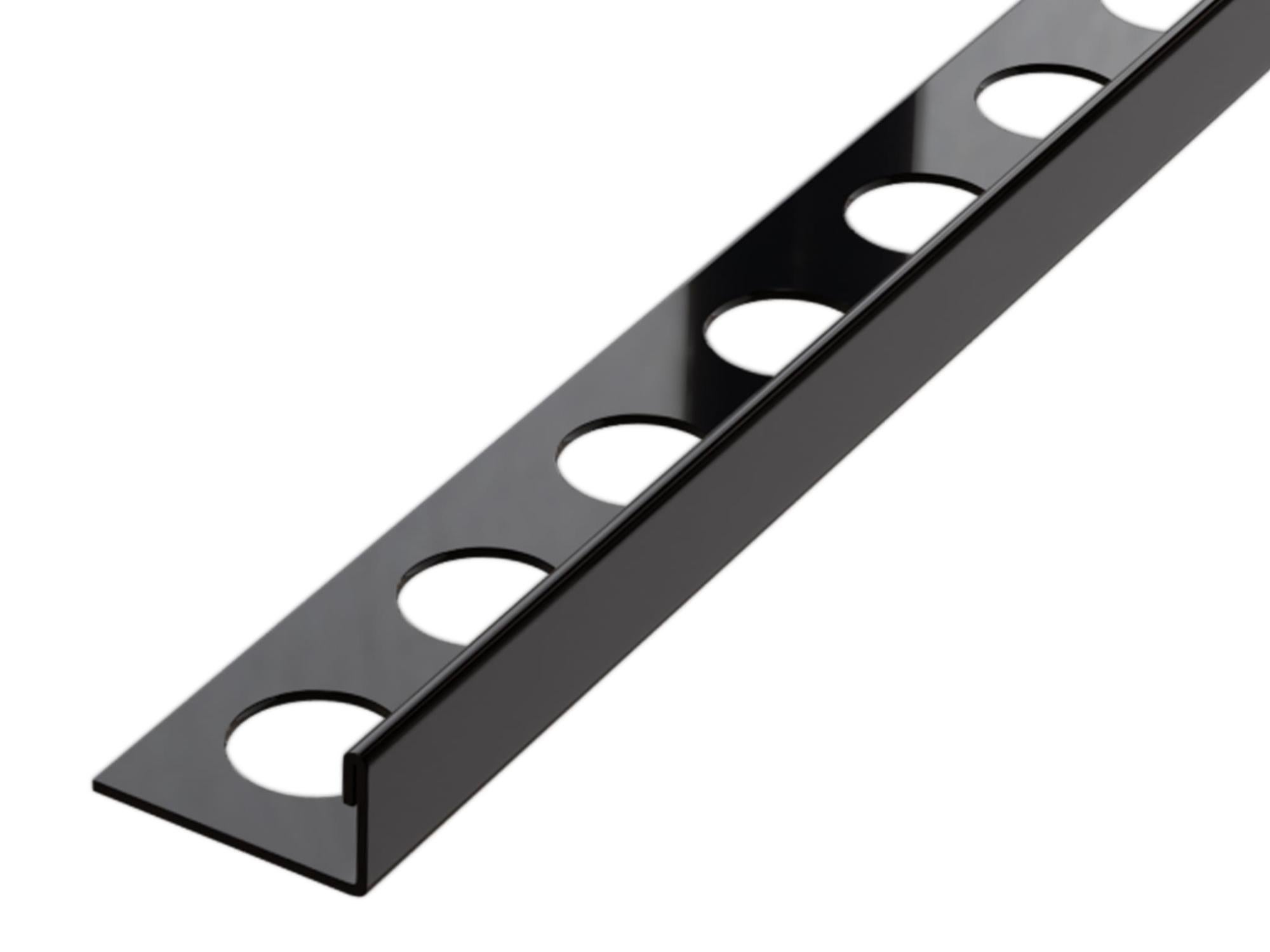 Profilé décoratif J carrelage acier noir brillant - 12mm | Leroy Merlin
