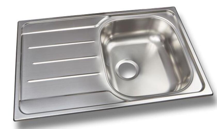 Lavello Cucina 1 Vasca Inox 87cm Con Gocciolatoio Sx - Modello Semifilo Stripe