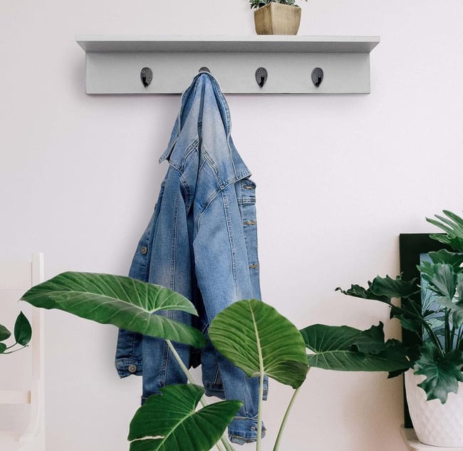 Estante perchero pared 60 cm Blanco Leroy Merlin